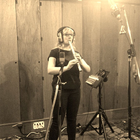 Holly Cook - Rockfield Studios, Wales – Recording whistle for Skinny Lister Down on Deptford Broadway, December 2013 