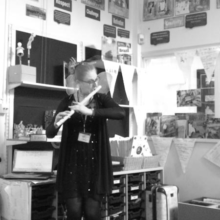 Holly Cook - Workshop at Shapla School, London, Concordia Foundation, January 2015 (Bansuri) 